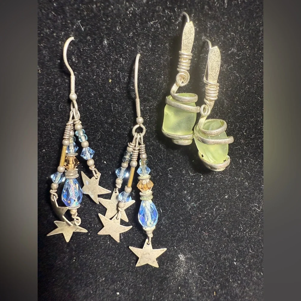 Star‎ and Bead Dangle Earrings Set